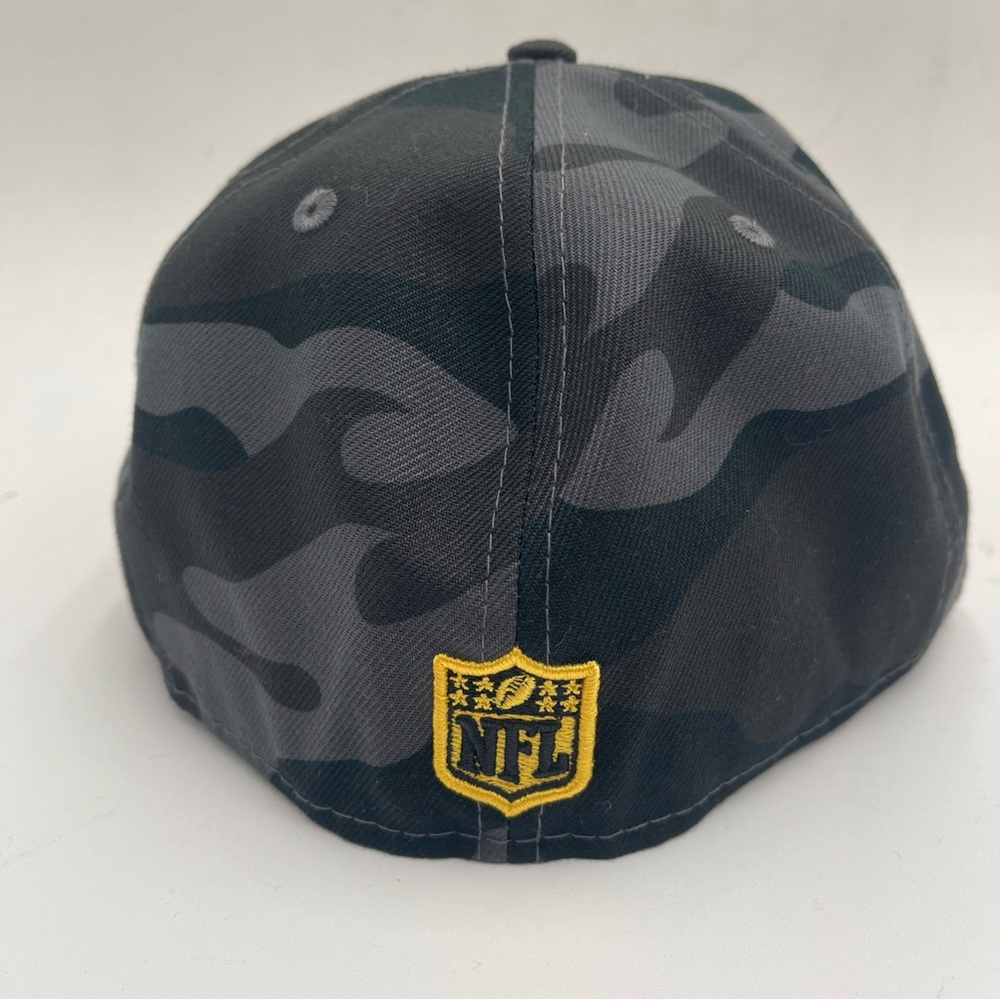 NEW ERA PITTSBURGH STEELERS MENS BLACK CAMO 59FIFTY FITTED HAT 7 3/8 - Picture 3 of 7